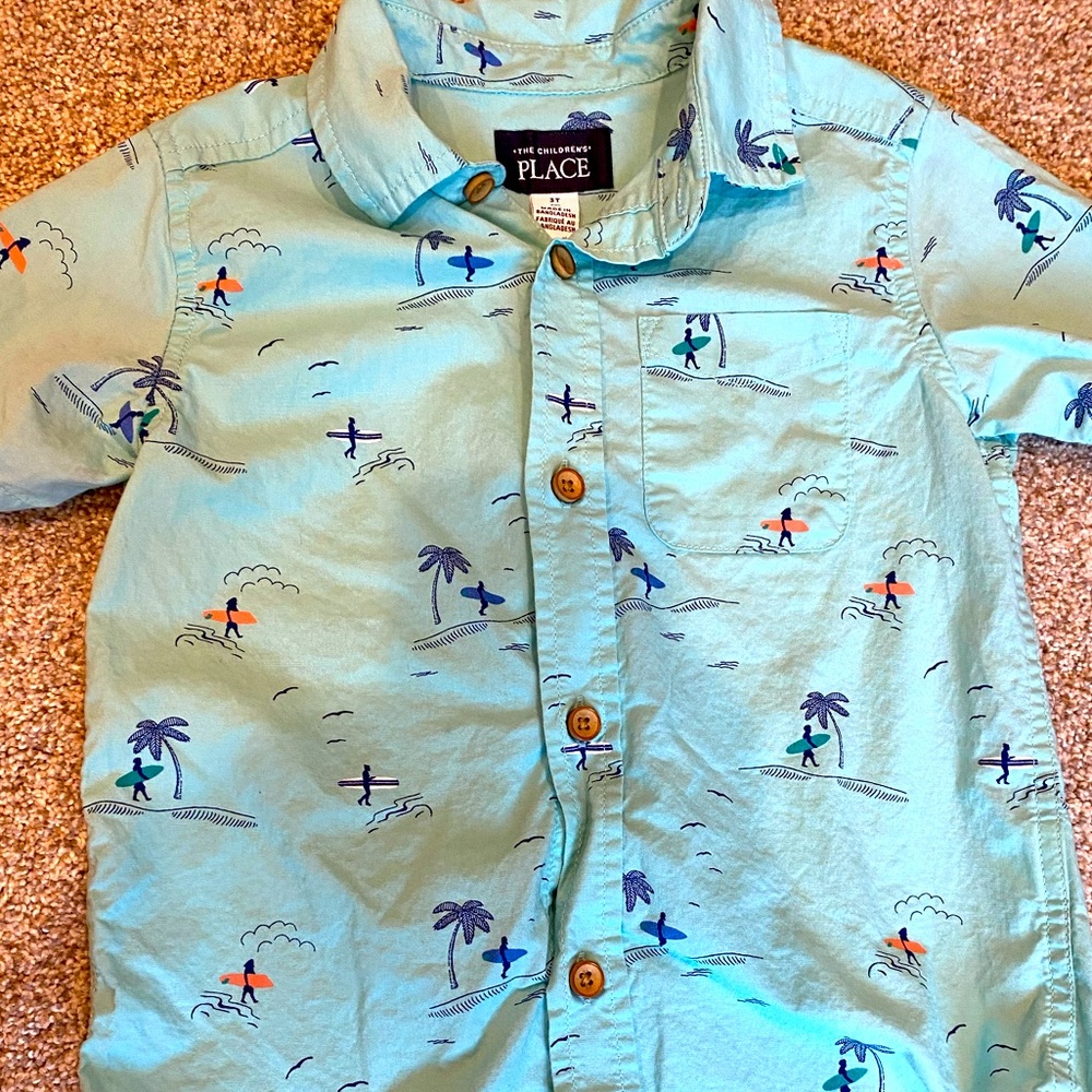 Children’s Place 3T boys beach button down shirt
